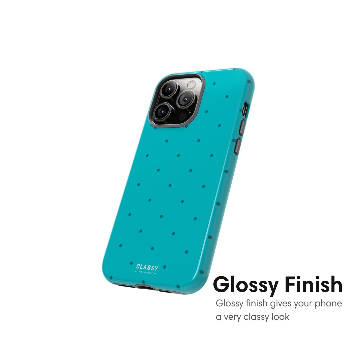 Turquoise Dots Tough Case - Classy Cases - Phone Case - iPhone 17 - Glossy - 