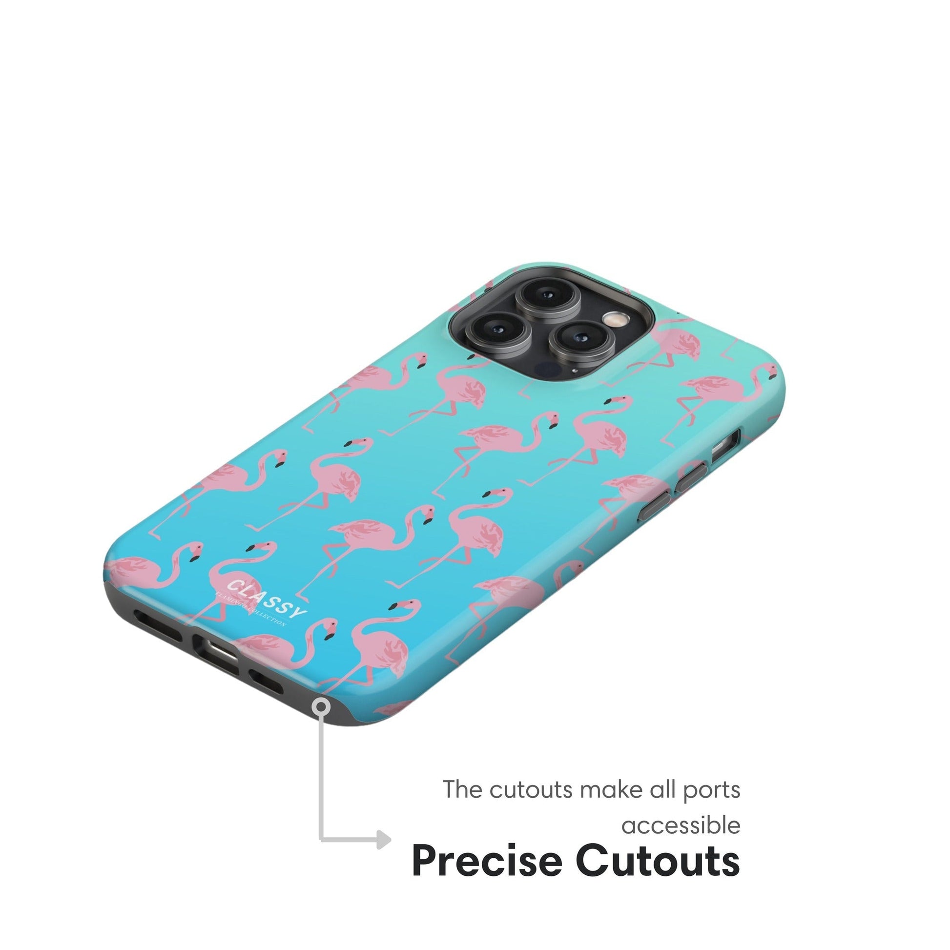 Turquoise Flamingos Tough Case - Classy Cases - Phone Case - iPhone 17 - Glossy - 