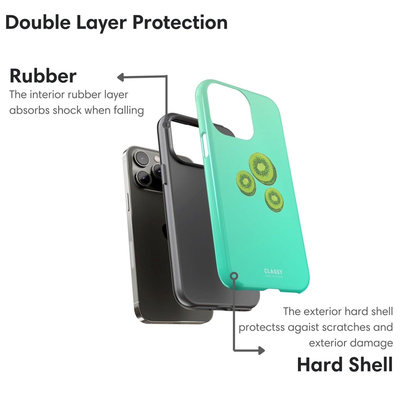 Turquoise Kiwi Tough Case - Classy Cases - Phone Case - iPhone 17 - Glossy - 