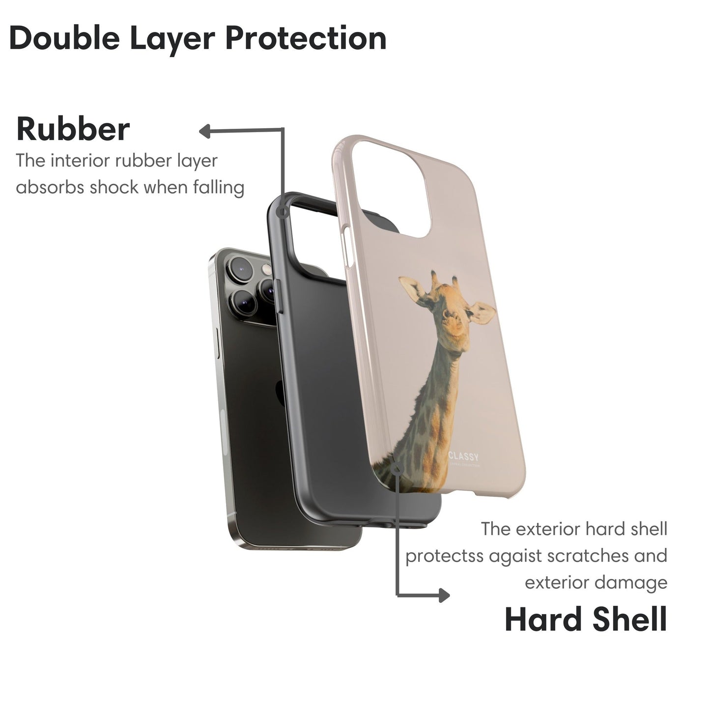 Vintage Giraffe Beige Tough Case - Classy Cases - Phone Case - iPhone 17 - Glossy - 