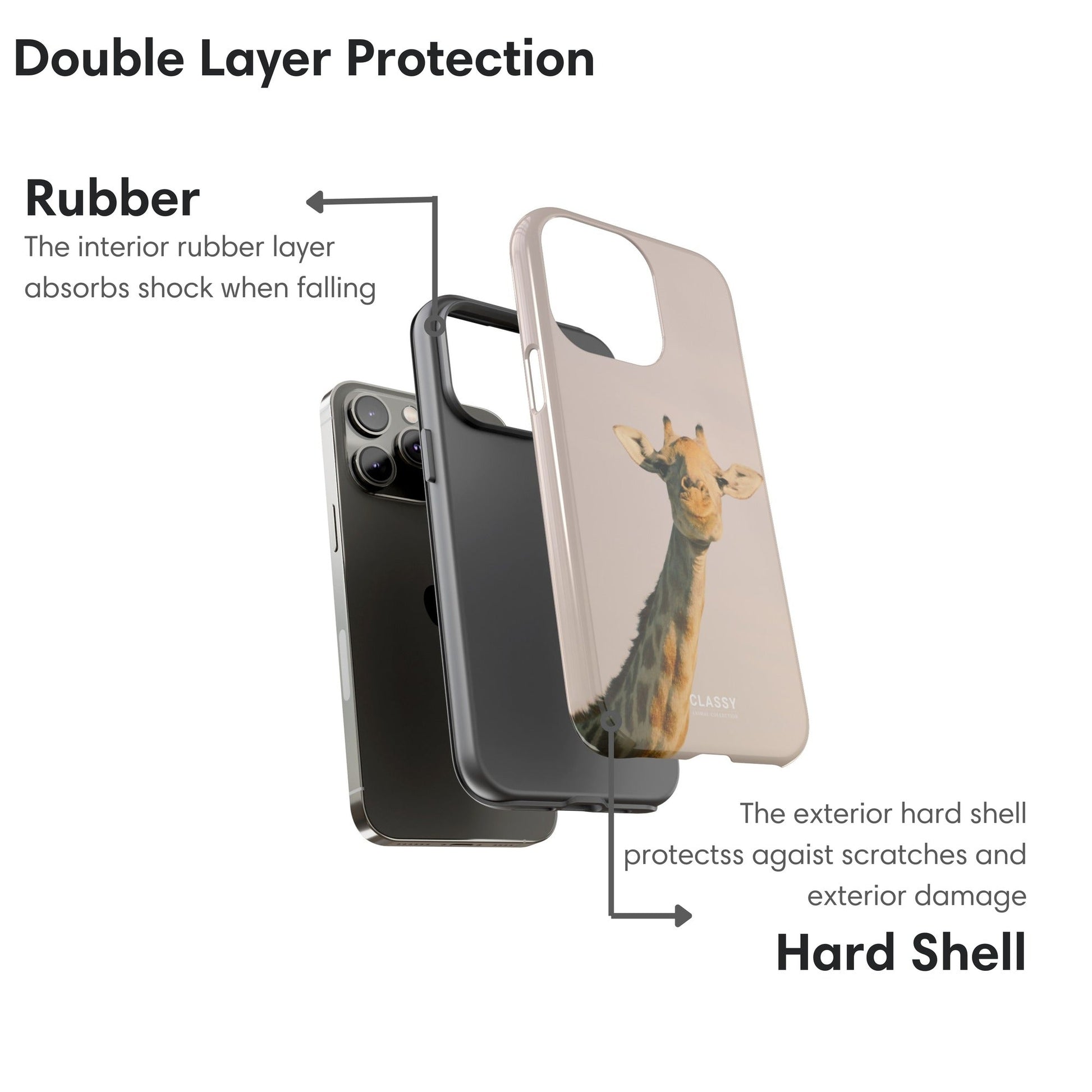 Vintage Giraffe Beige Tough Case - Classy Cases - Phone Case - iPhone 17 - Glossy - 