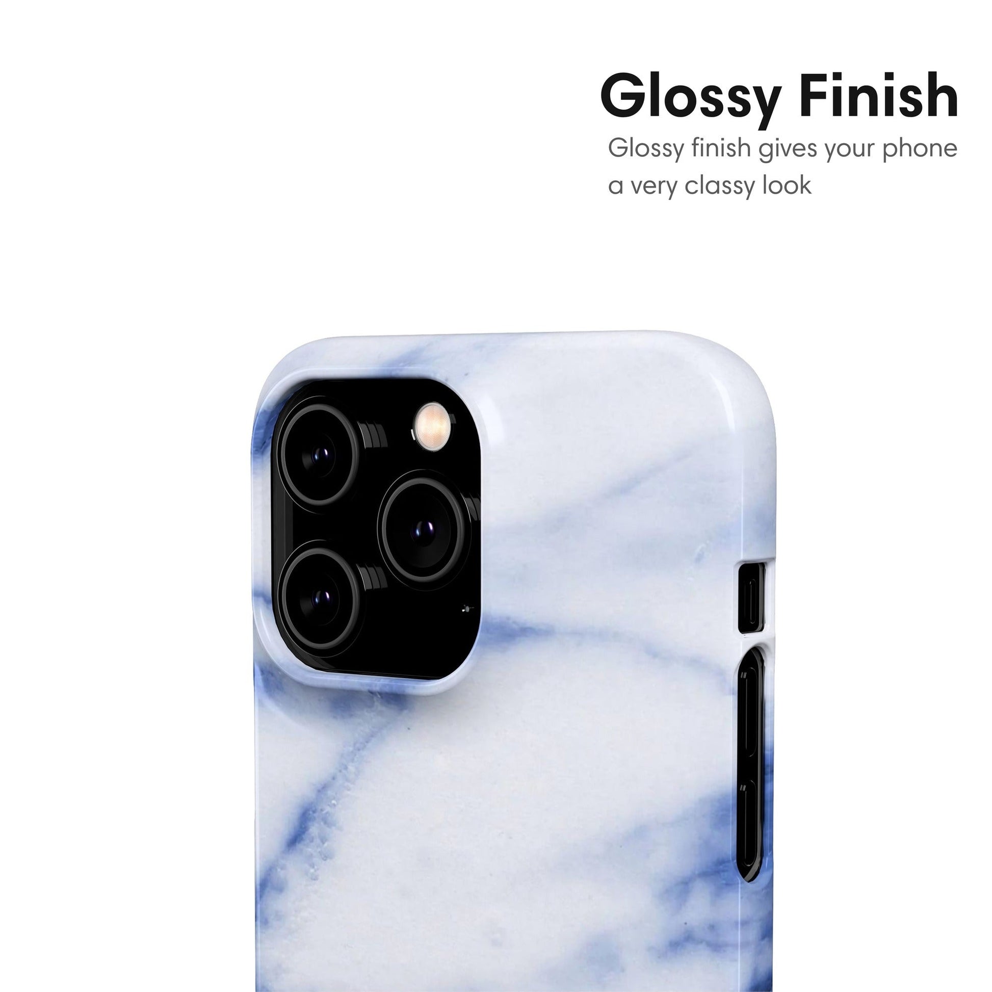 White and Blue Marble Snap Case - Classy Cases - Phone Case - iPhone 17 - Glossy - 