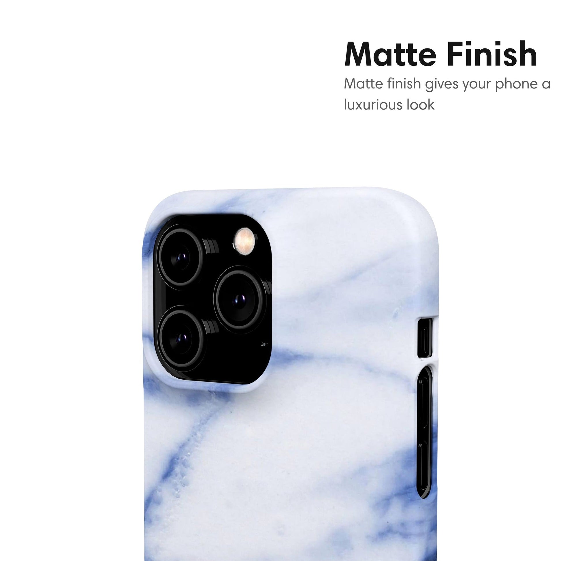 White and Blue Marble Snap Case - Classy Cases - Phone Case - iPhone 17 - Glossy - 