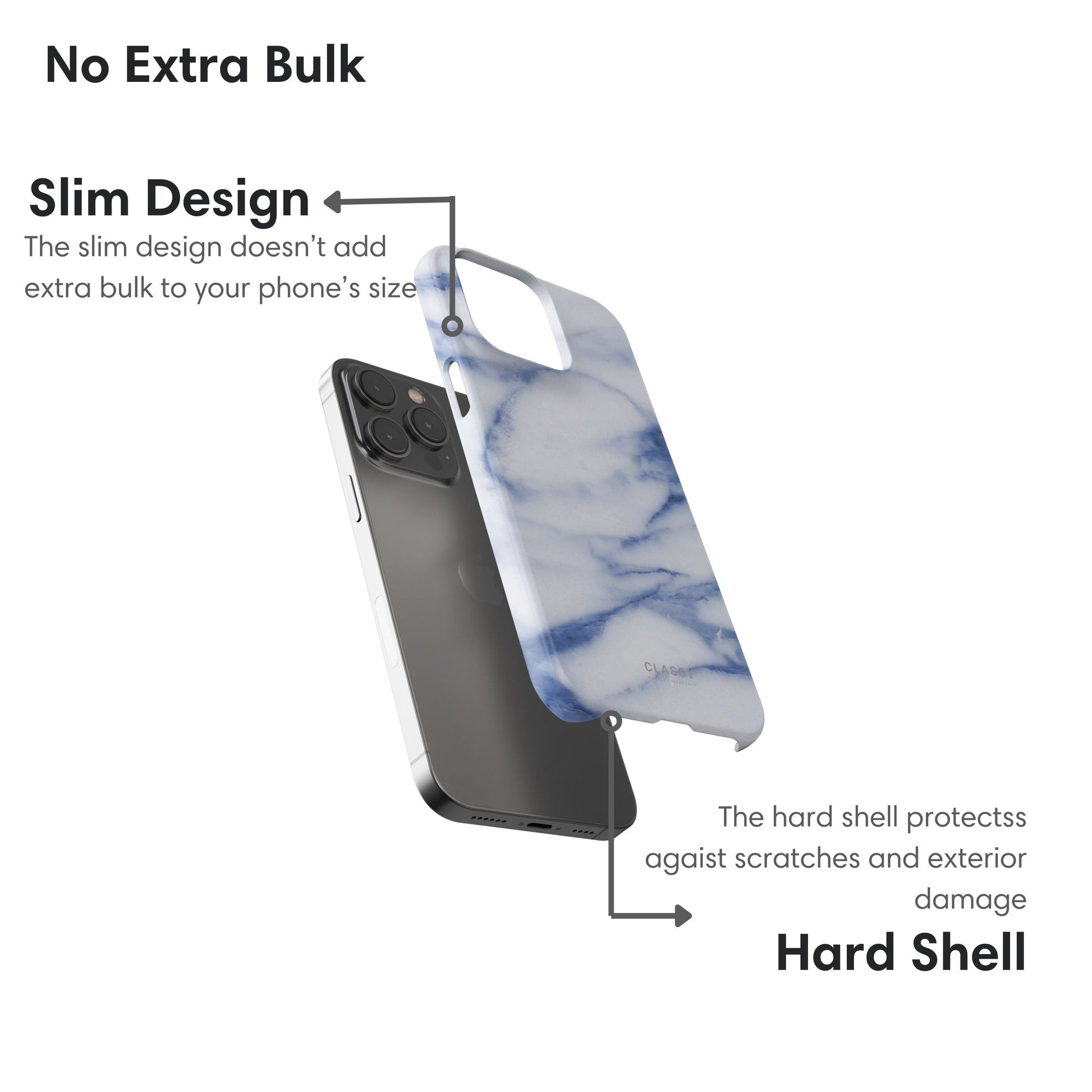 White and Blue Marble Snap Case - Classy Cases - Phone Case - iPhone 17 - Glossy - 