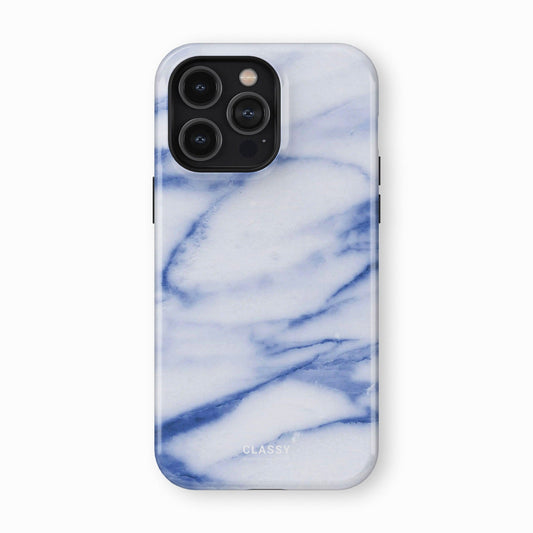White and Blue Marble Tough Case - Classy Cases - Phone Case - iPhone 15 - Glossy - 