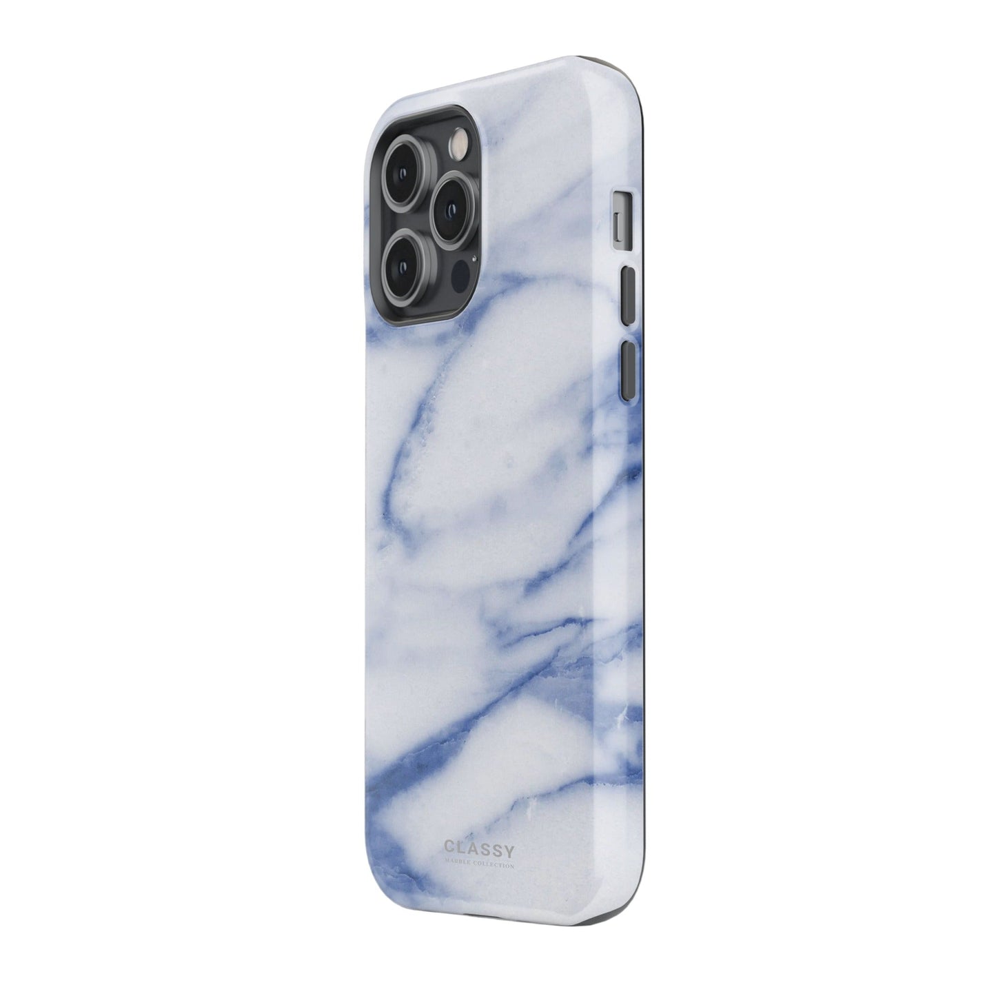 White and Blue Marble Tough Case - Classy Cases - Phone Case - iPhone 17 - Glossy - 