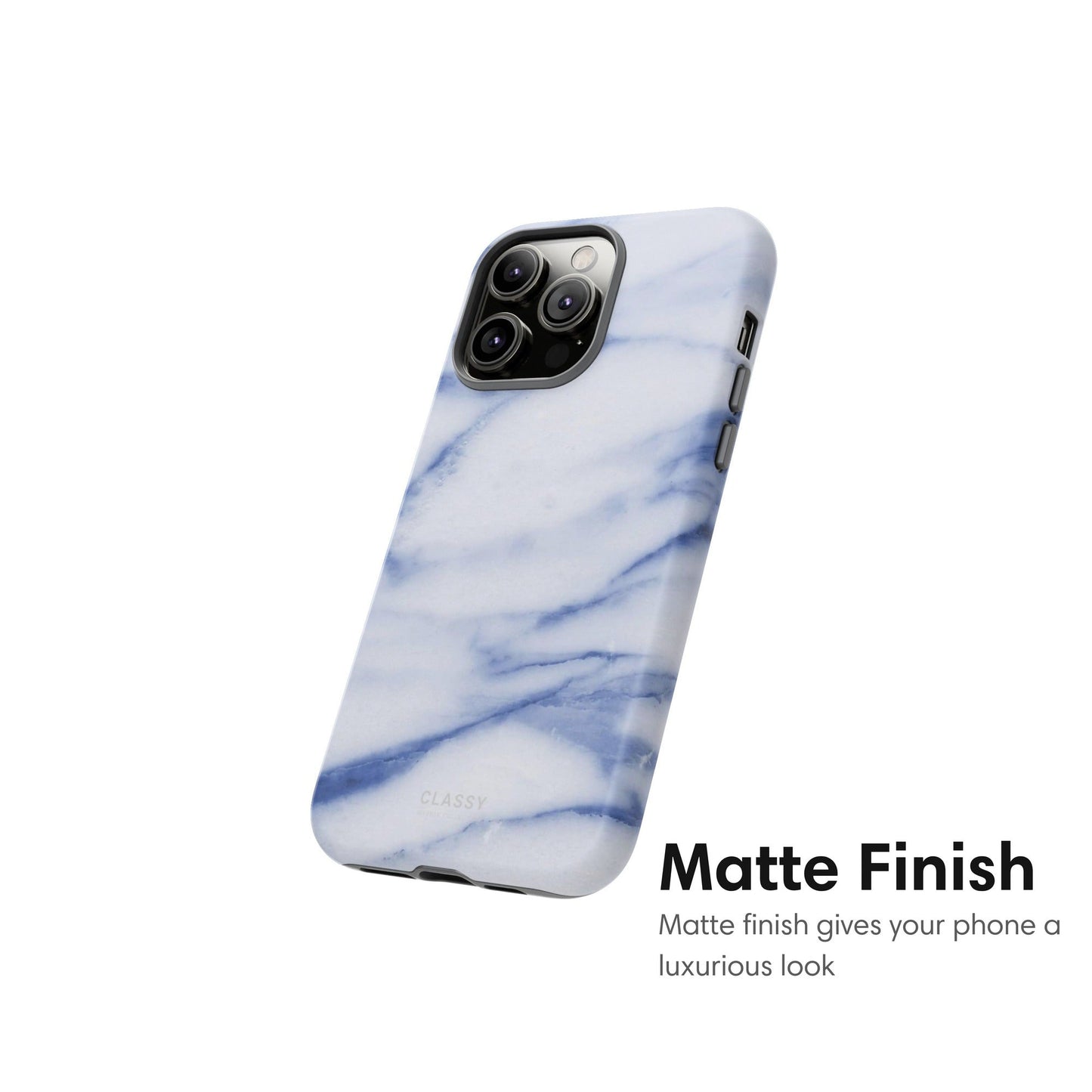 White and Blue Marble Tough Case - Classy Cases - Phone Case - iPhone 17 - Glossy - 