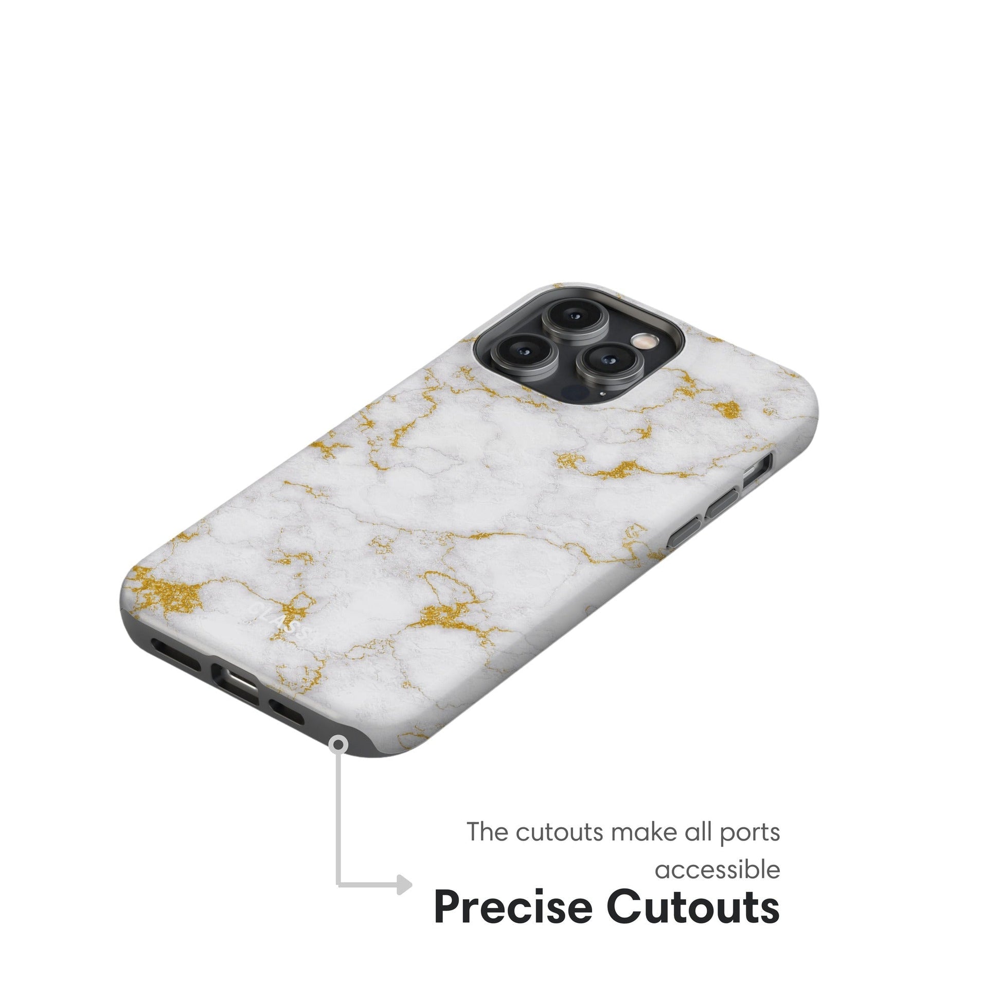 White and Gold Marble Tough Case - Classy Cases - Phone Case - iPhone 17 - Glossy - 