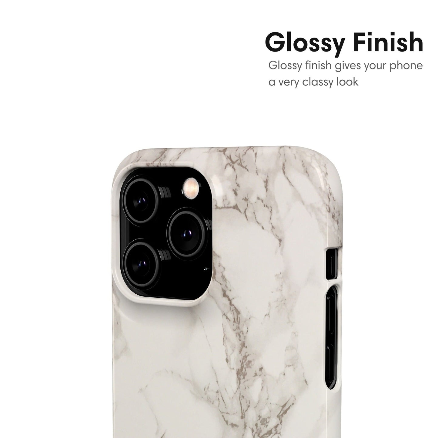 White and Gray Marble Snap Case - Classy Cases - Phone Case - iPhone 17 - Glossy - 