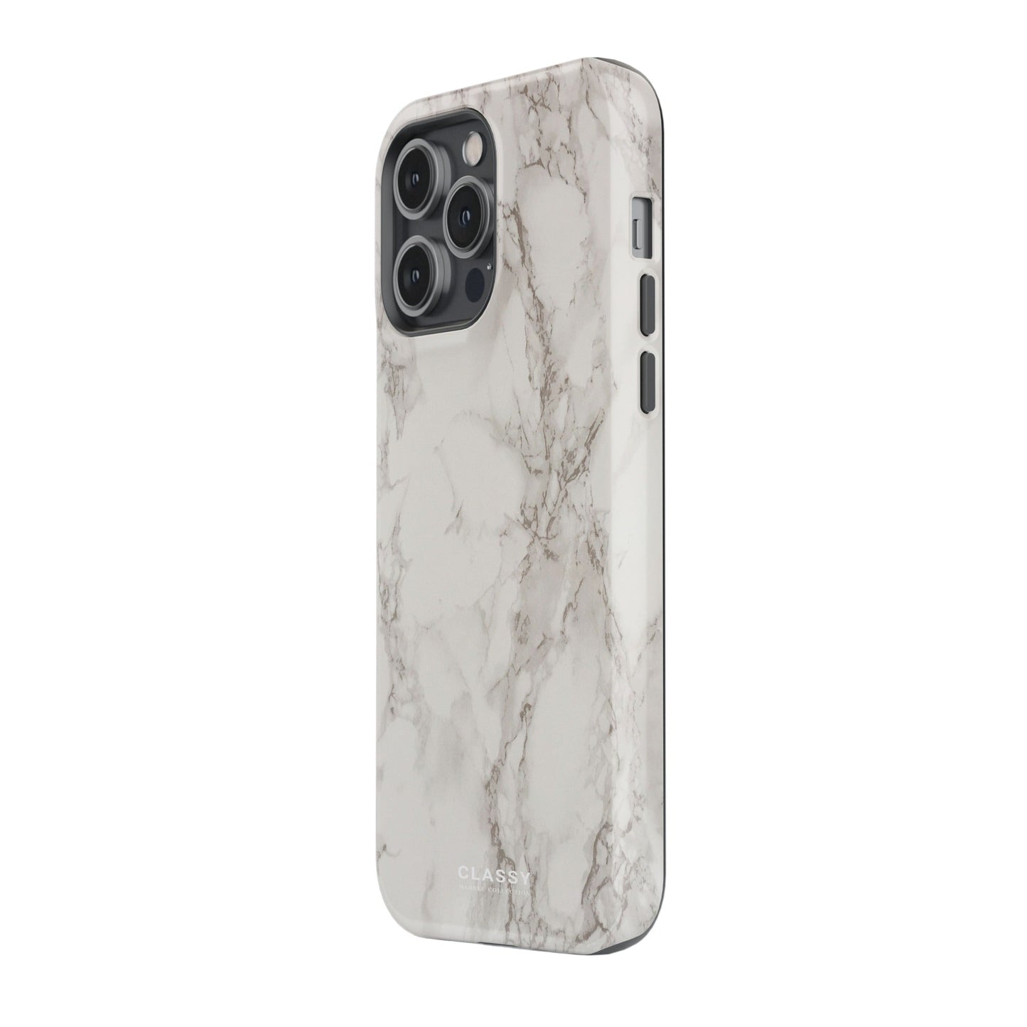 White and Gray Marble Tough Case - Classy Cases - Phone Case - iPhone 17 - Glossy - 