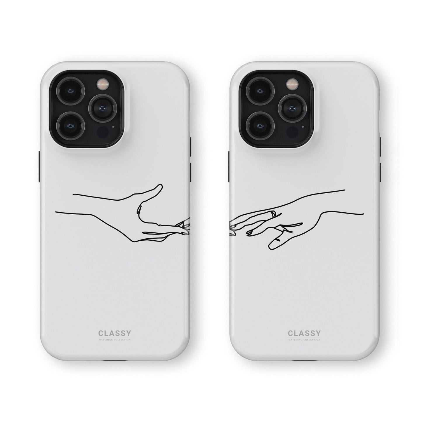 White Couple Hand Tough Case - Classy Cases - Phone Case - iPhone 17 - Glossy - 