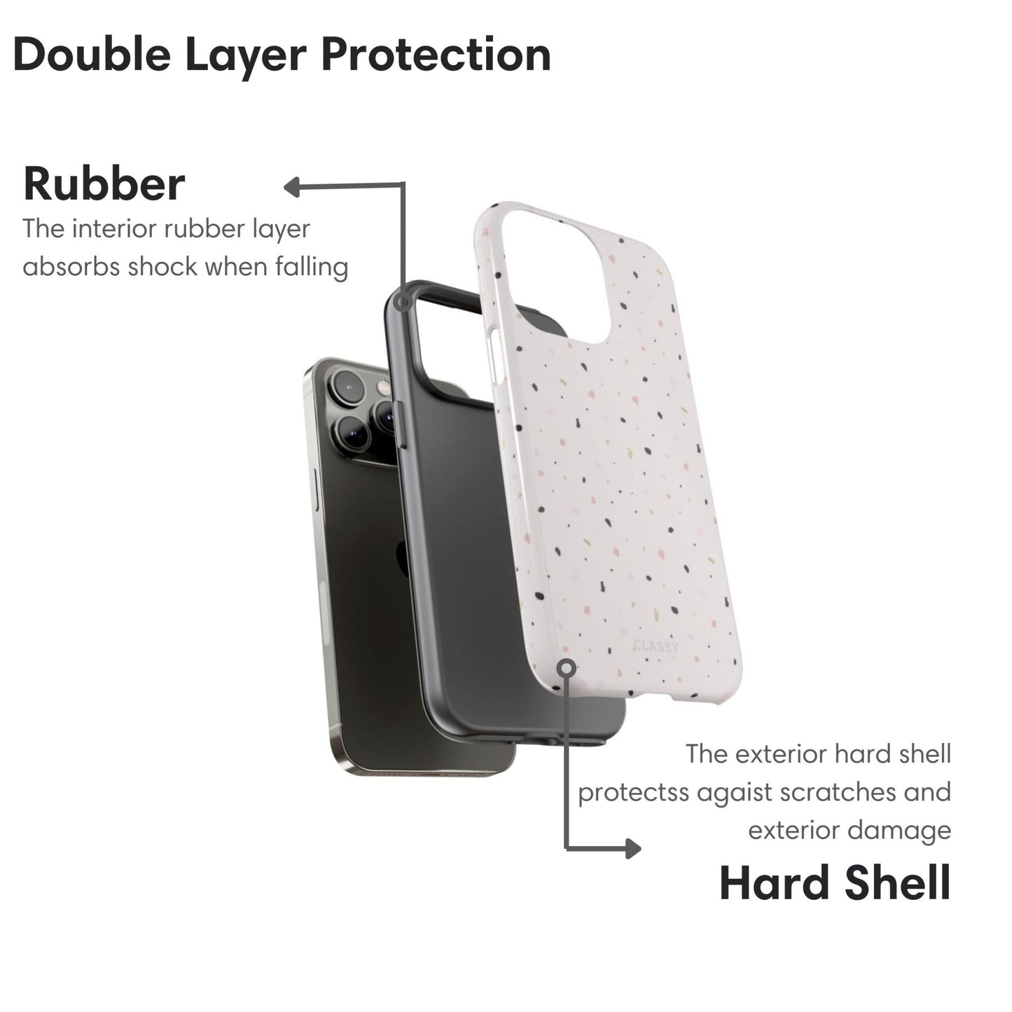 White Dots Tough Case - Classy Cases - Phone Case - iPhone 17 - Glossy - 