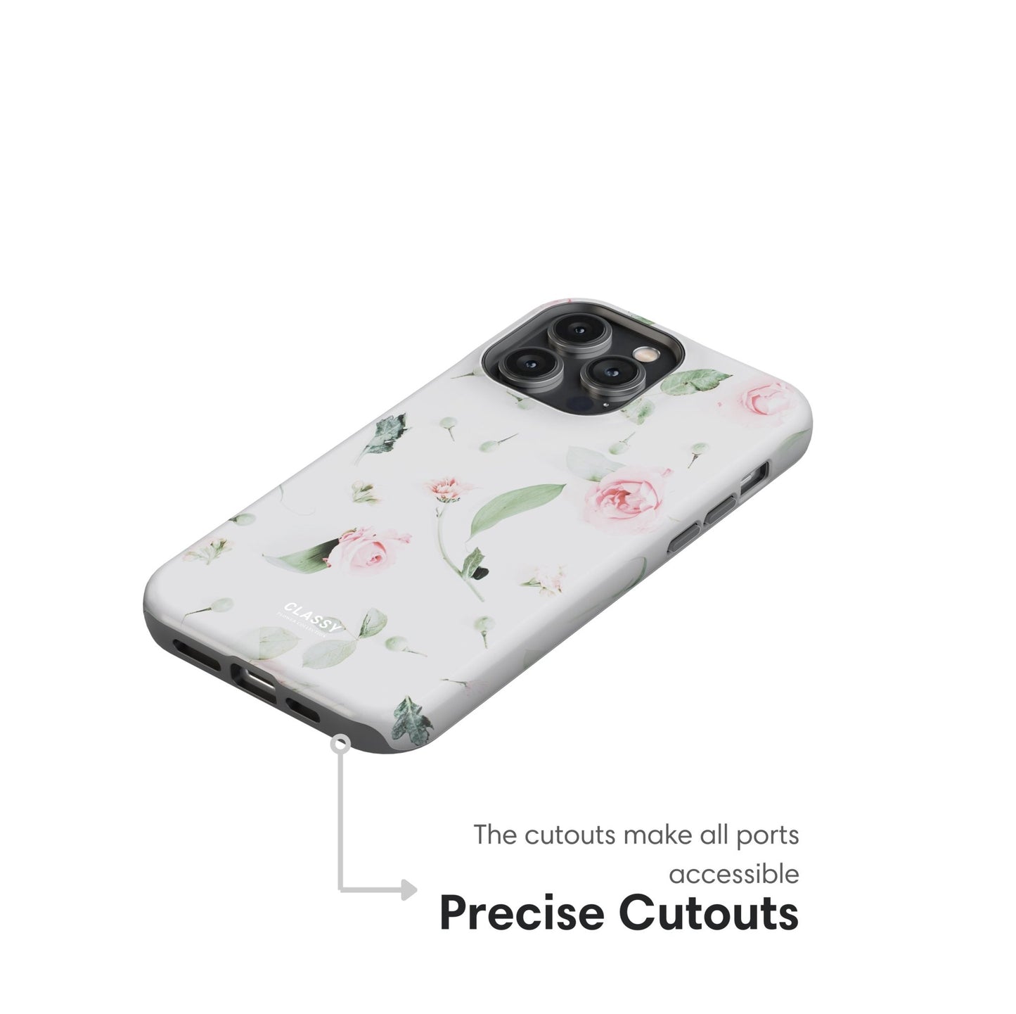 White Flower Tough Case - Classy Cases - Phone Case - iPhone 17 - Glossy - 