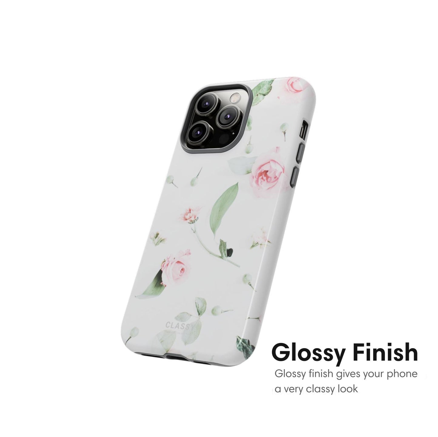 White Flower Tough Case - Classy Cases - Phone Case - iPhone 17 - Glossy - 