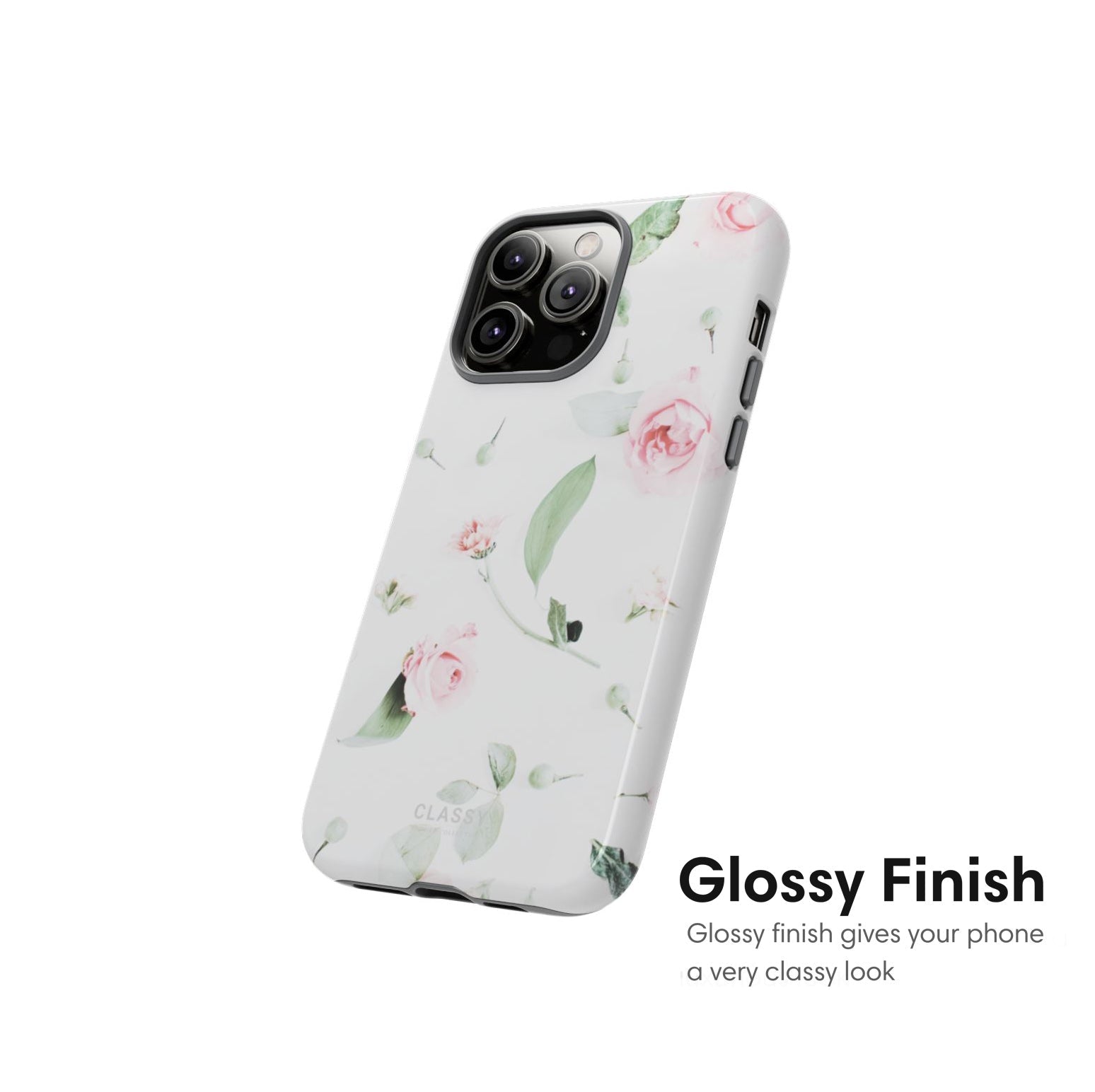 White Flower Tough Case - Classy Cases - Phone Case - iPhone 17 - Glossy - 