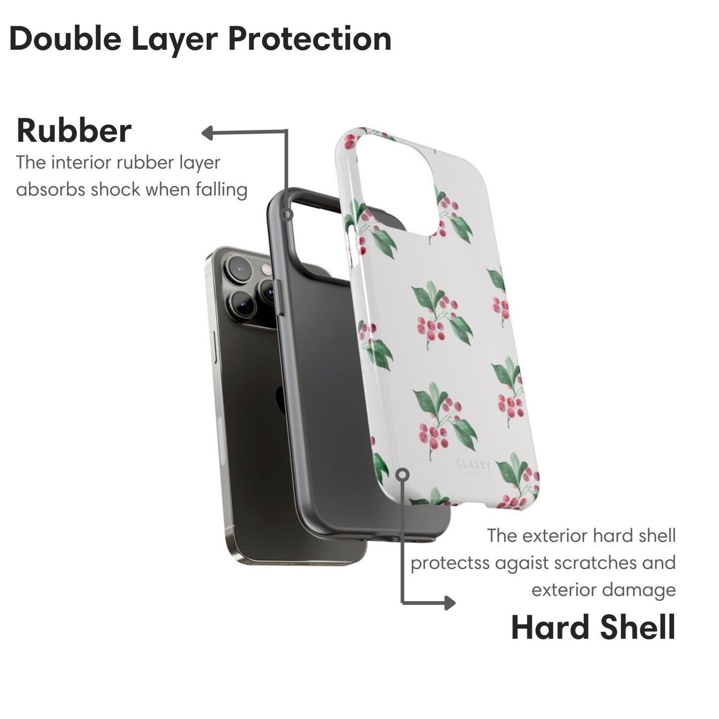 White Flowers Tough Case - Classy Cases - Phone Case - iPhone 17 - Glossy - 