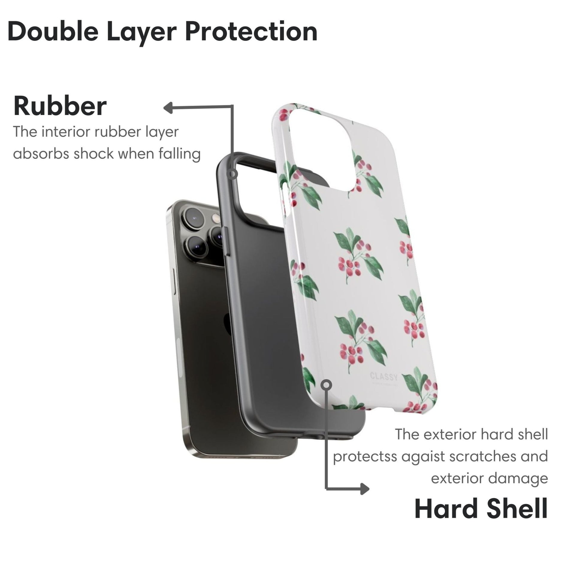 White Flowers Tough Case - Classy Cases - Phone Case - iPhone 17 - Glossy - 