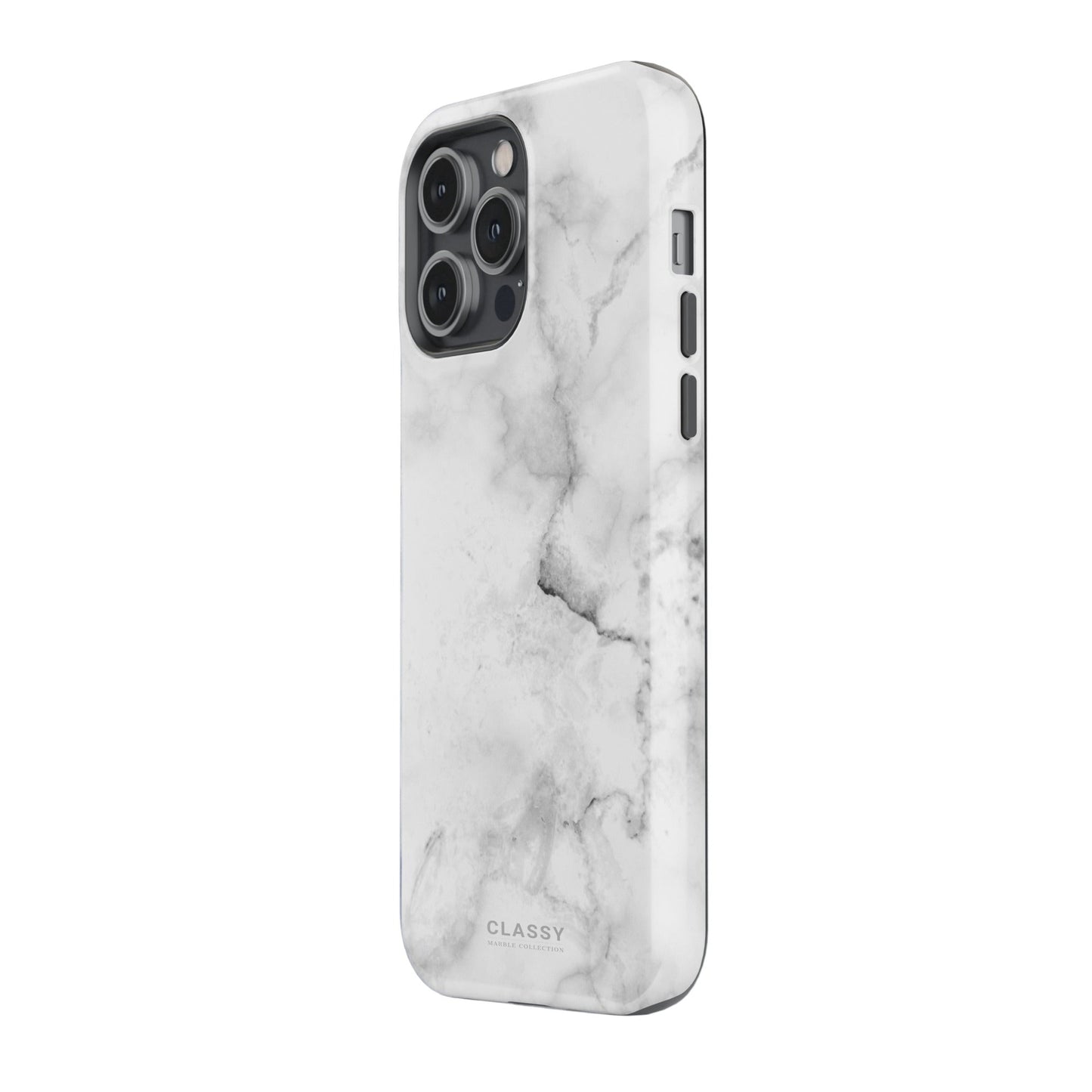 White Marble Tough Case - Classy Cases - Phone Case - iPhone 15 - Glossy - 