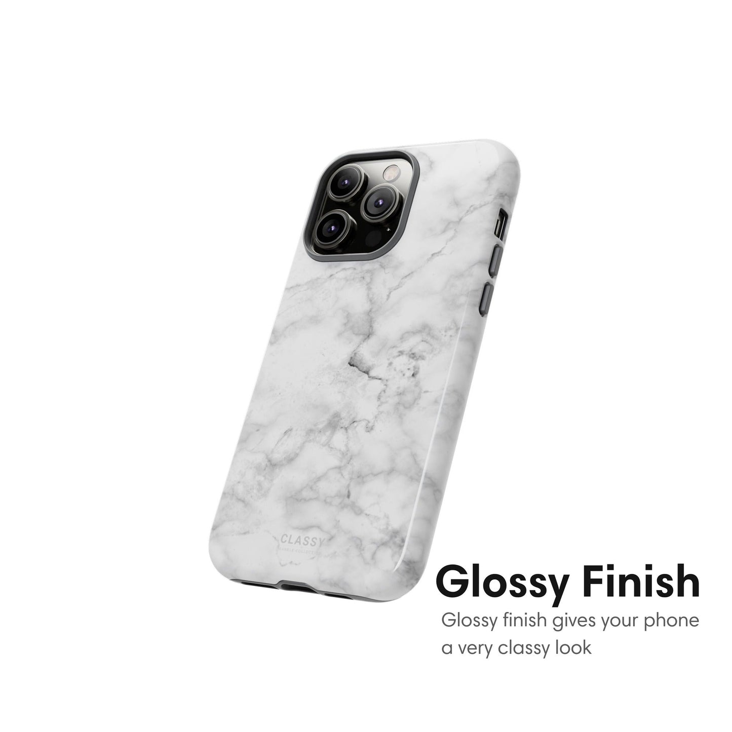 White Marble Tough Case - Classy Cases - Phone Case - iPhone 17 - Glossy - 