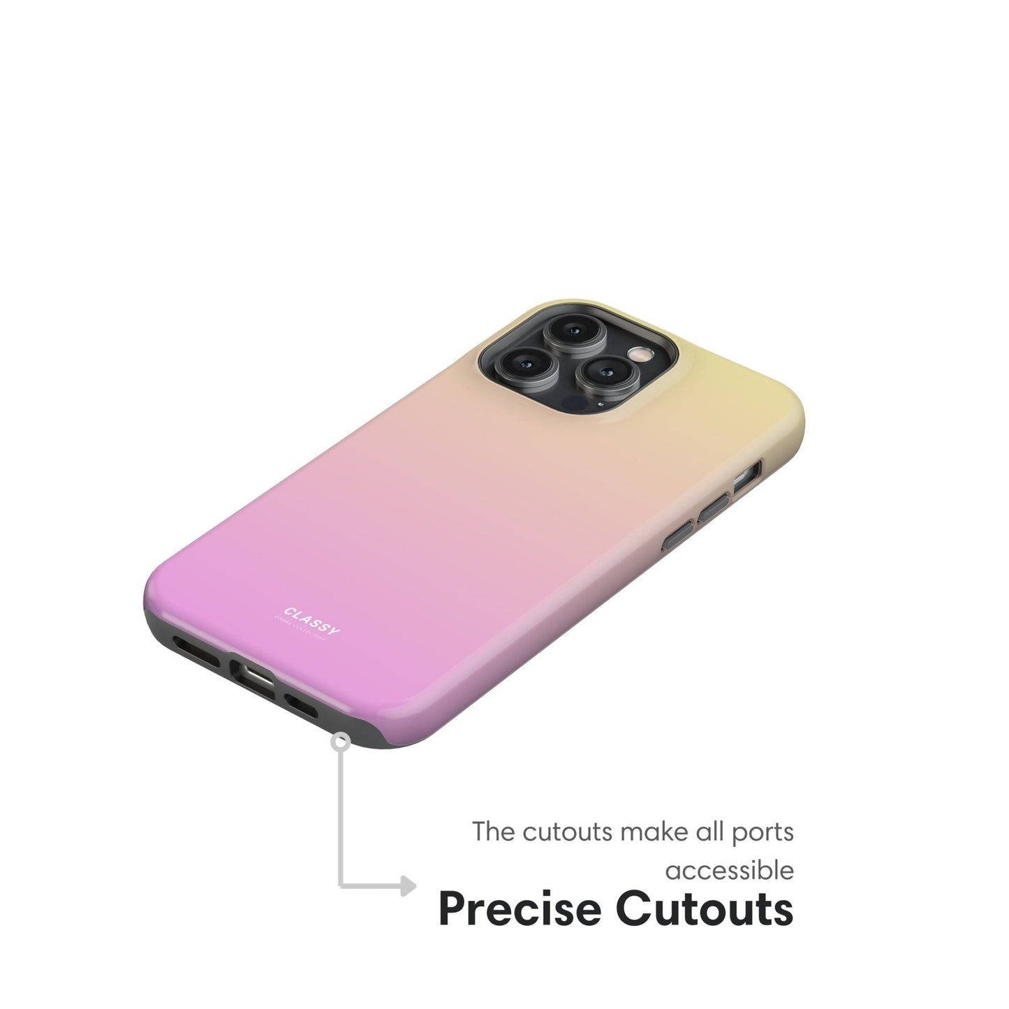 Yellow and Light Pink Ombre Tough Case - Classy Cases - Phone Case - iPhone 17 - Glossy - 