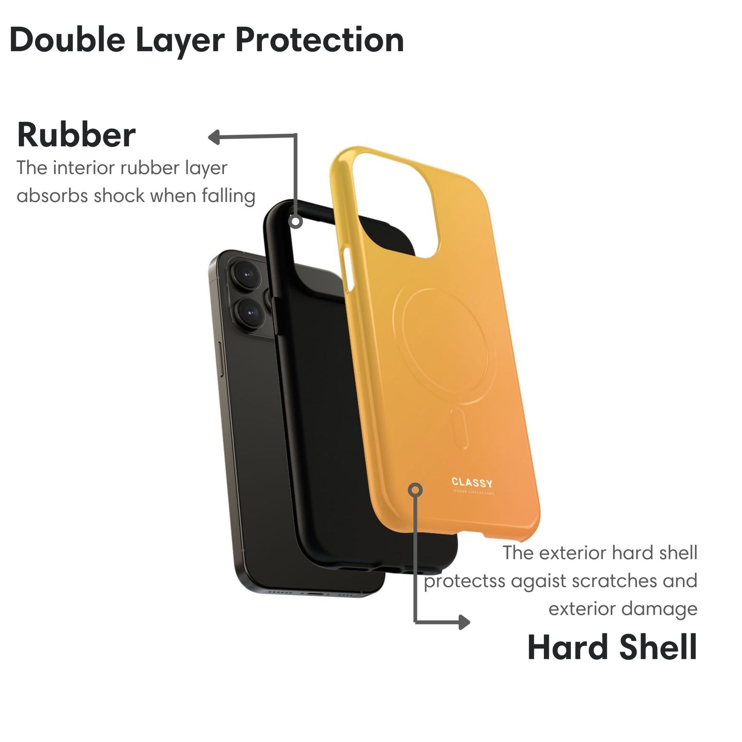 Yellow Ombre MagSafe Tough Case - Classy Cases - Phone Case - iPhone 17 - Glossy - 