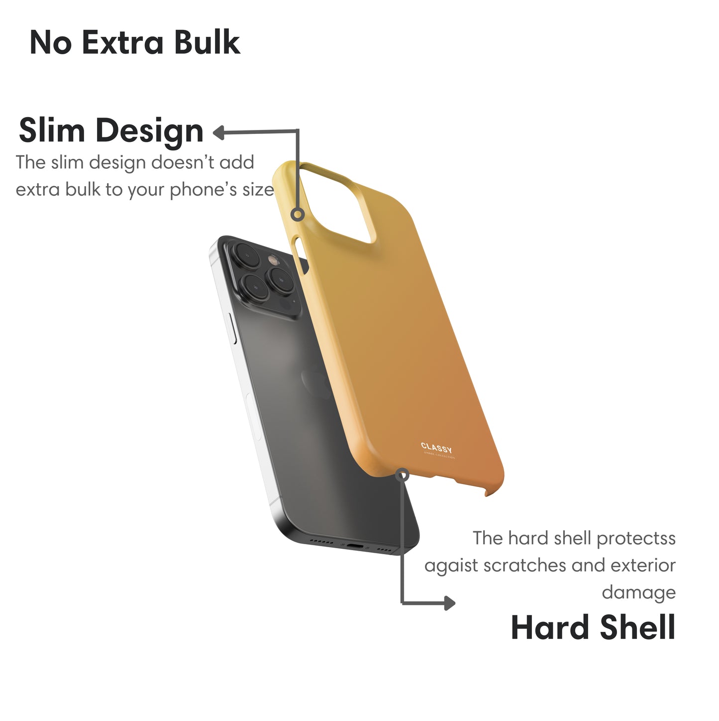 Yellow Ombre Snap Case layers