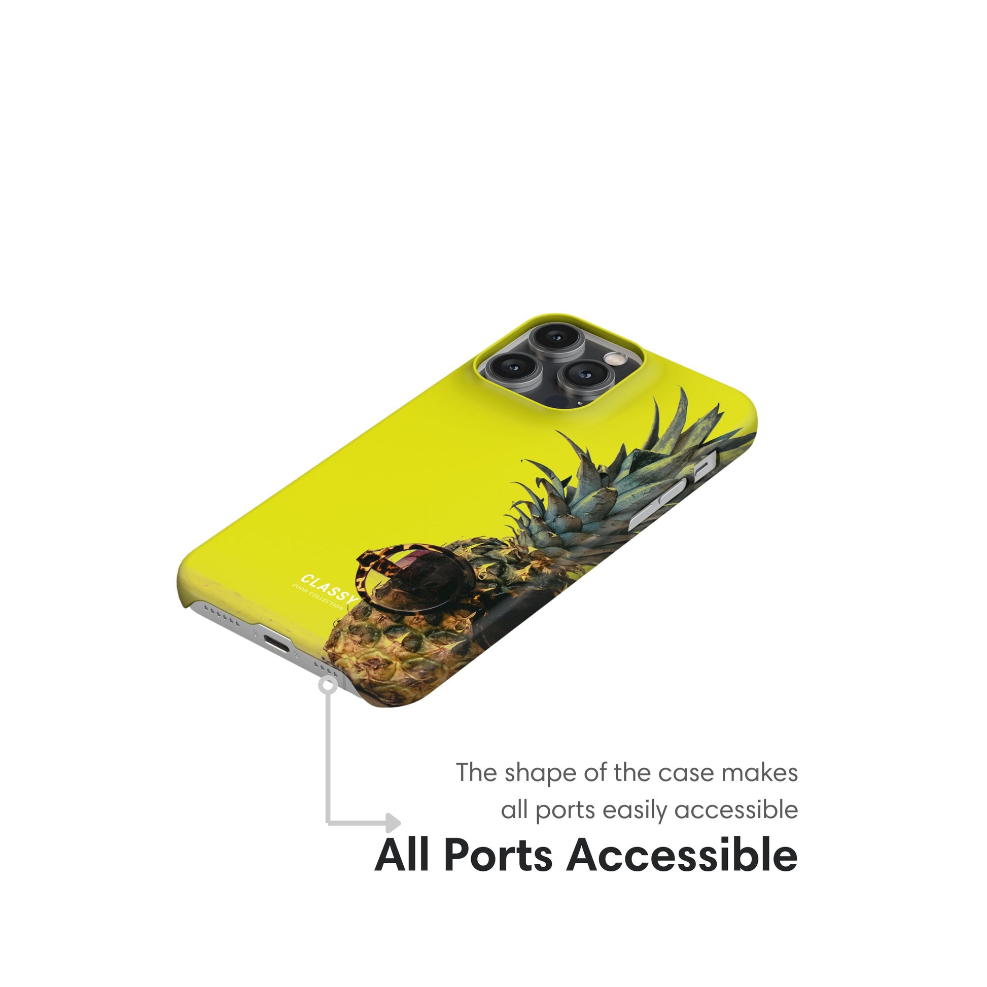 Yellow Pineapple Snap Case ports