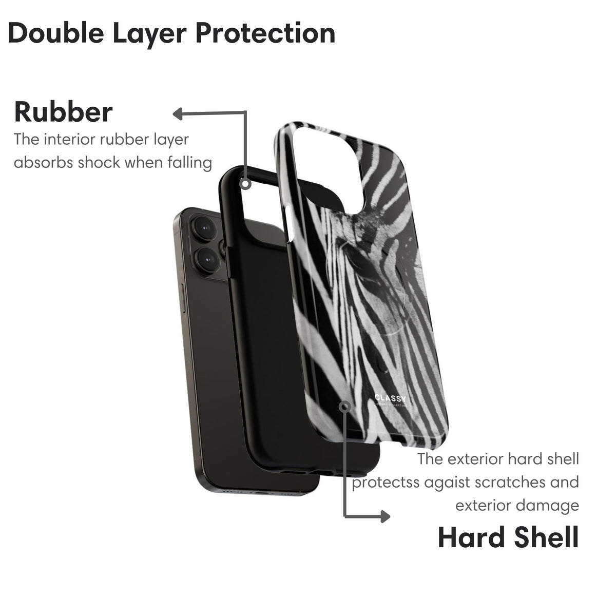 Zebra Head MagSafe Tough Case - Classy Cases - Phone Case - iPhone 17 - Glossy -
