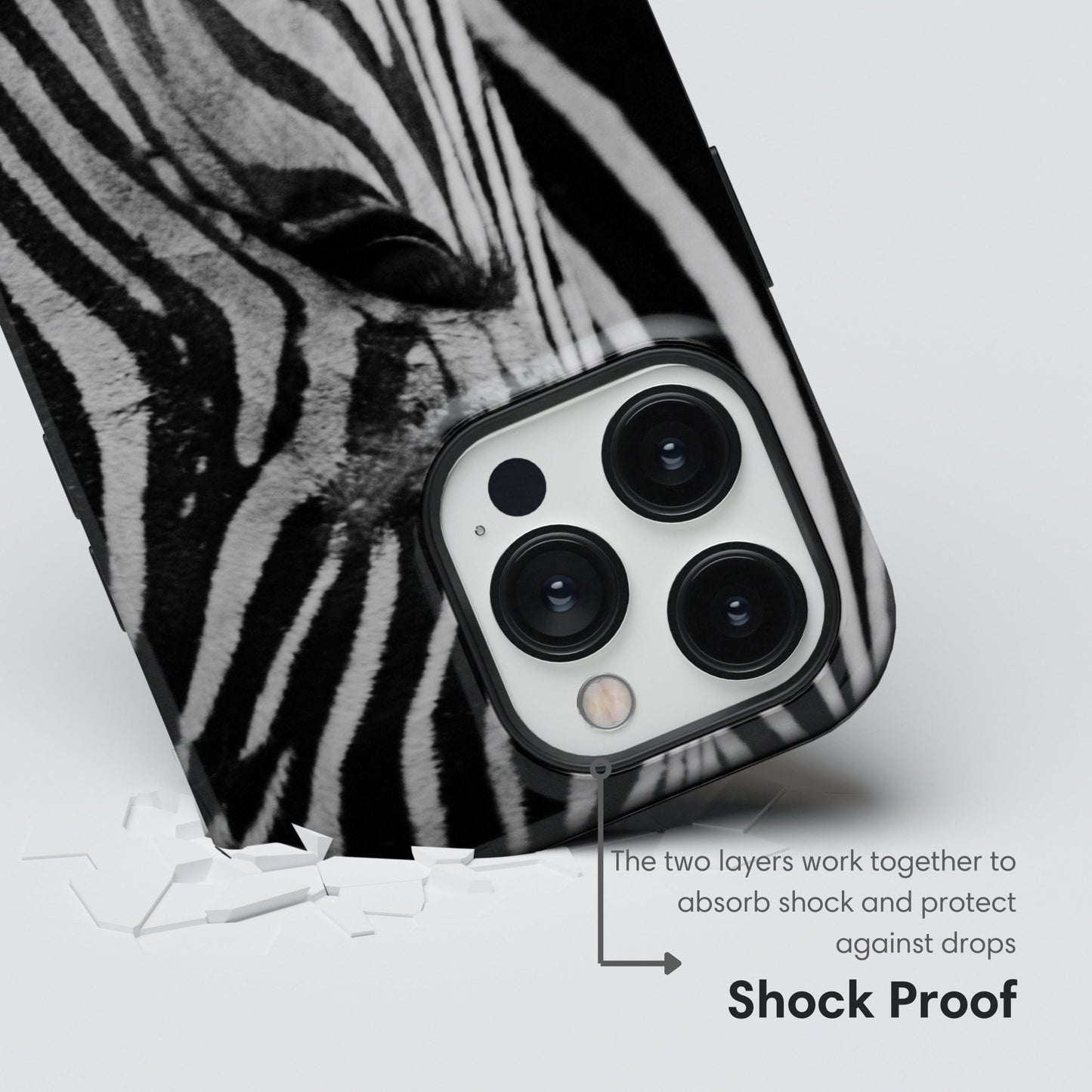Zebra Head Tough Case - Classy Cases - Phone Case - iPhone 15 - Glossy - 