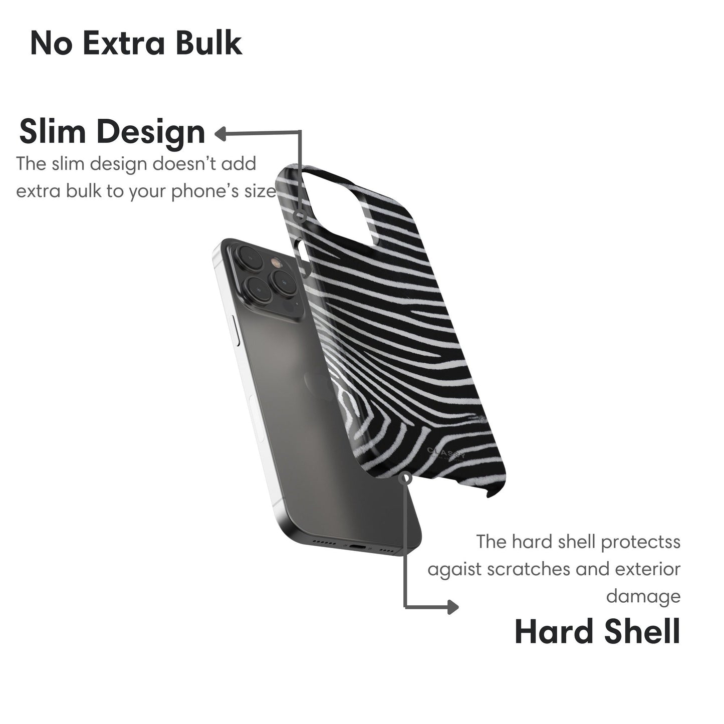 Zebra Pattern Snap Case - Classy Cases - Phone Case - iPhone 14 - Glossy - 