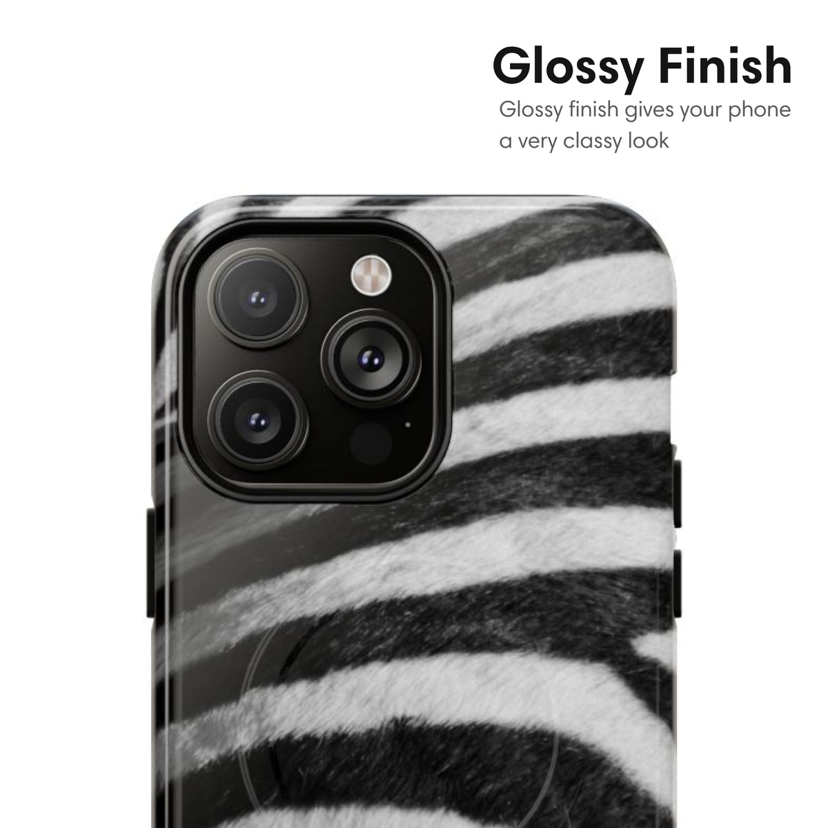 Zebra Stripes MagSafe Tough Case - Classy Cases - Phone Case - iPhone 17 - Glossy -
