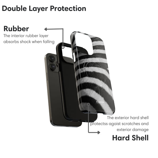 Zebra Stripes MagSafe Tough Case - Classy Cases - Phone Case - iPhone 17 - Glossy -
