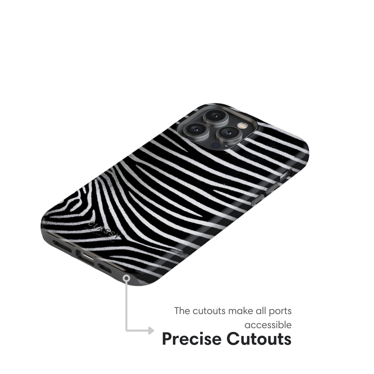 Zebra Stripes Pattern Tough Case - Classy Cases - Phone Case - iPhone 17 - Glossy - 