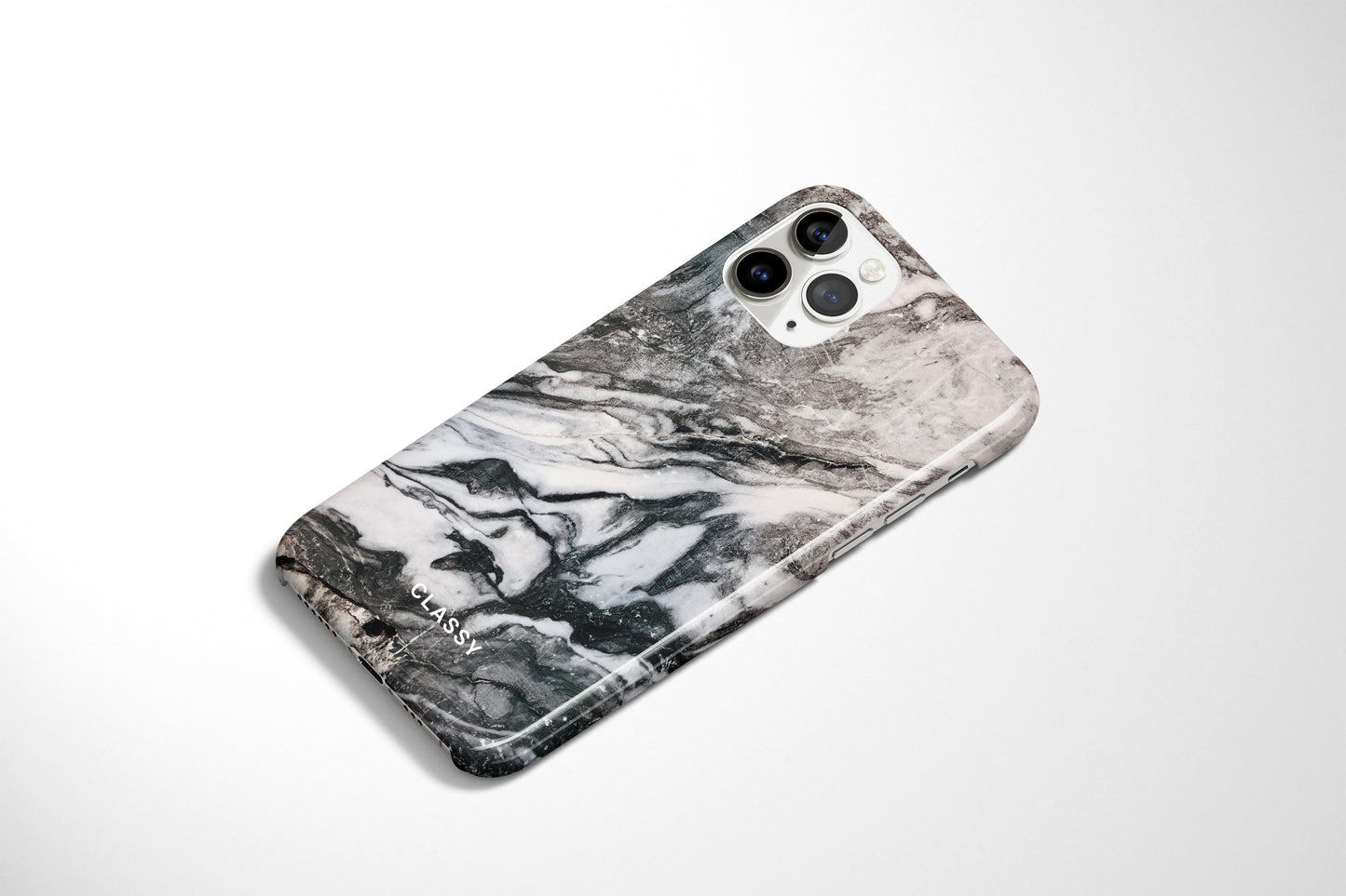 Black and White Marble Snap Case - Classy Cases - Phone Case - iPhone 12 Pro Max - Glossy -