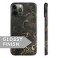 Black and Gold Marble Snap Case - Classy Cases - Phone Case - iPhone 12 Pro Max - Glossy -