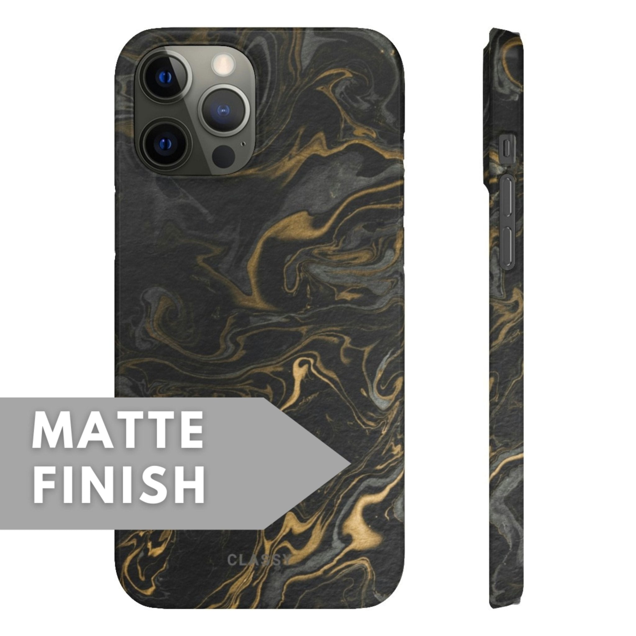 Black and Gold Marble Snap Case