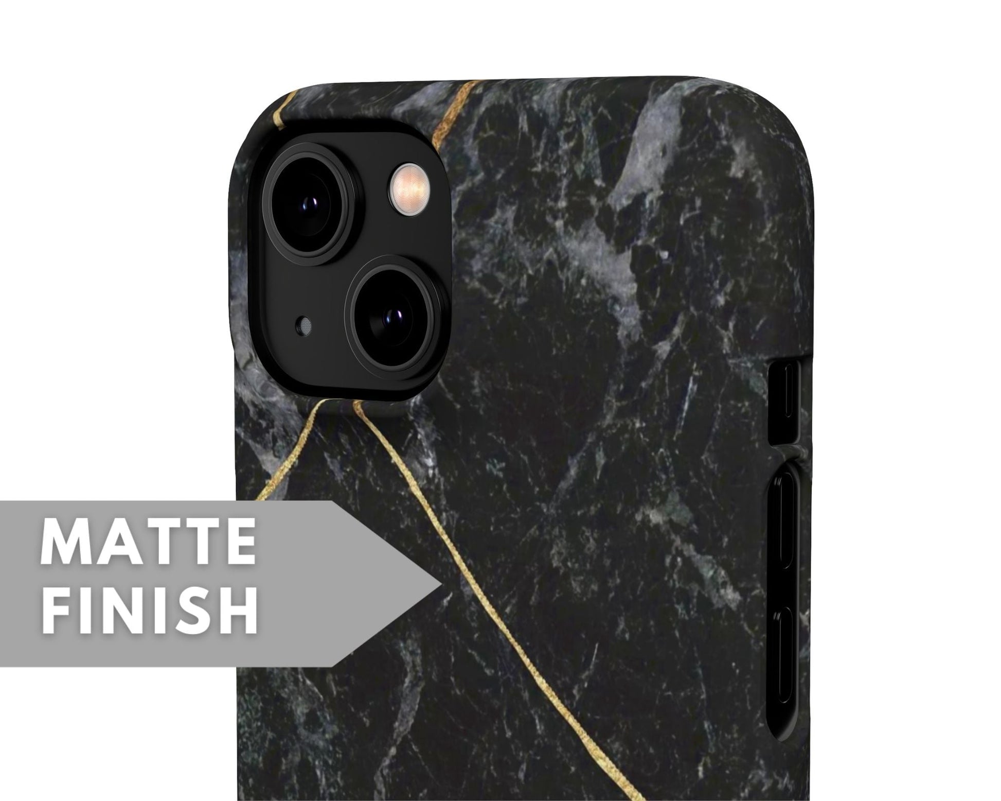 Black and Gold Marble Snap Case - Classy Cases - Phone Case - iPhone 14 - Glossy -
