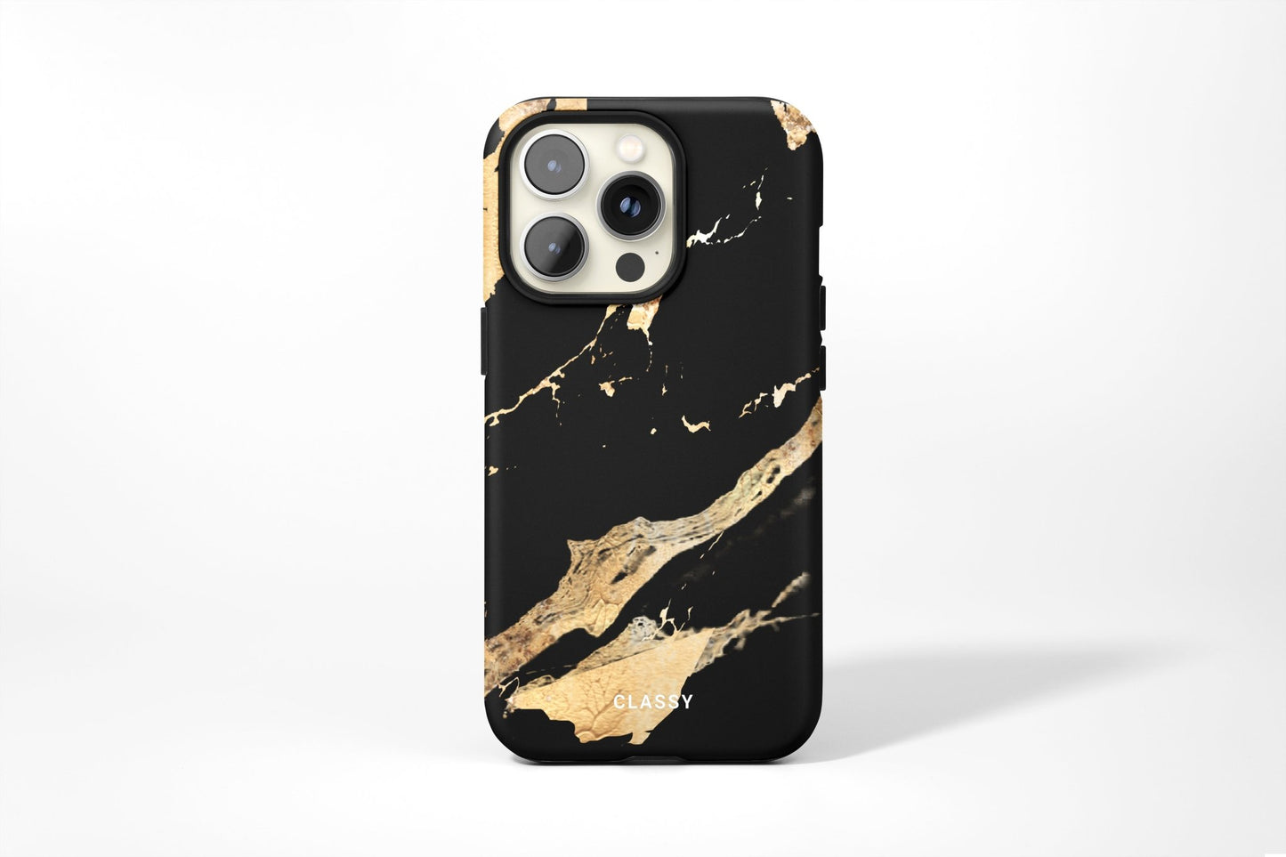 Black and Gold Marble Tough Case - Classy Cases - Phone Case - iPhone 12 Pro Max - Glossy -