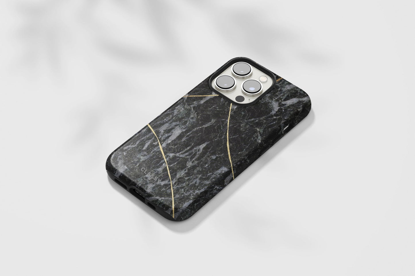Black and Gold Marble Tough Case - Classy Cases - Phone Case - iPhone 15 - Glossy -