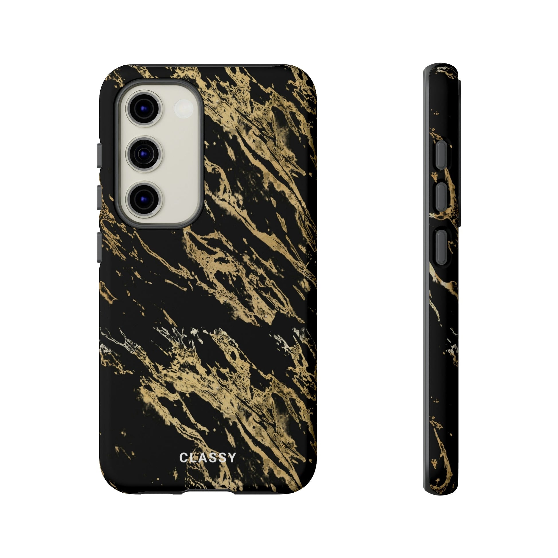 Black and Gold Pattern Tough Case - Classy Cases - Phone Case - Samsung Galaxy S23 - Matte -