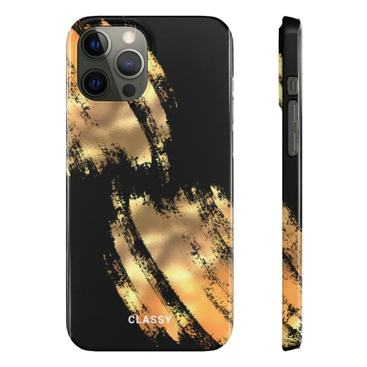 Black and Gold Snap Case - Classy Cases - Phone Case - iPhone 12 Pro Max - Glossy -