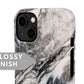 Black and White Marble Snap Case - Classy Cases - Phone Case - iPhone 14 - Glossy -