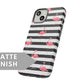 Black and White Striped Flamingo Tough Case - Classy Cases - Phone Case - iPhone 15 - Glossy -
