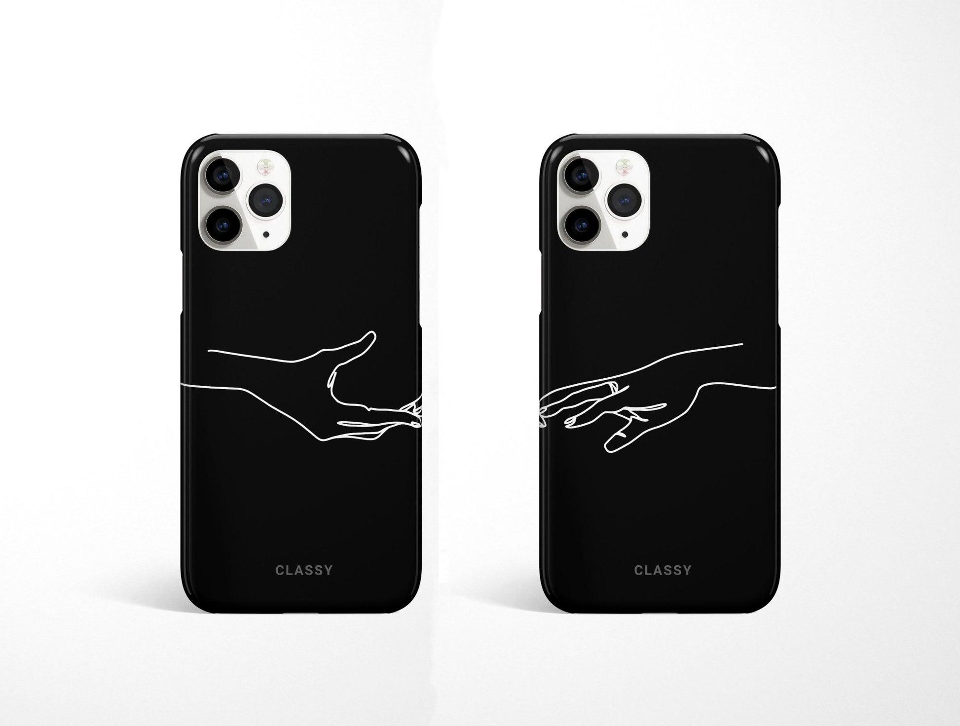 Black Couple Hand Snap Case - Classy Cases - Phone Case - iPhone 12 Pro Max - Glossy -