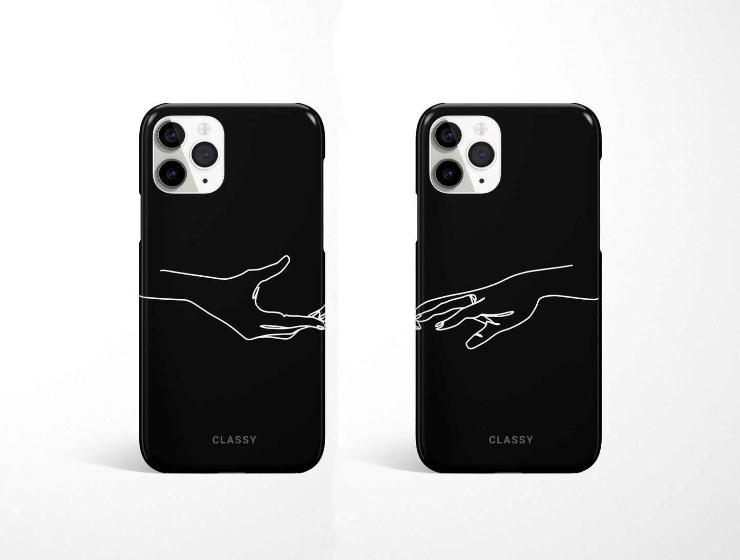 Black Couple Hand Snap Case - Classy Cases