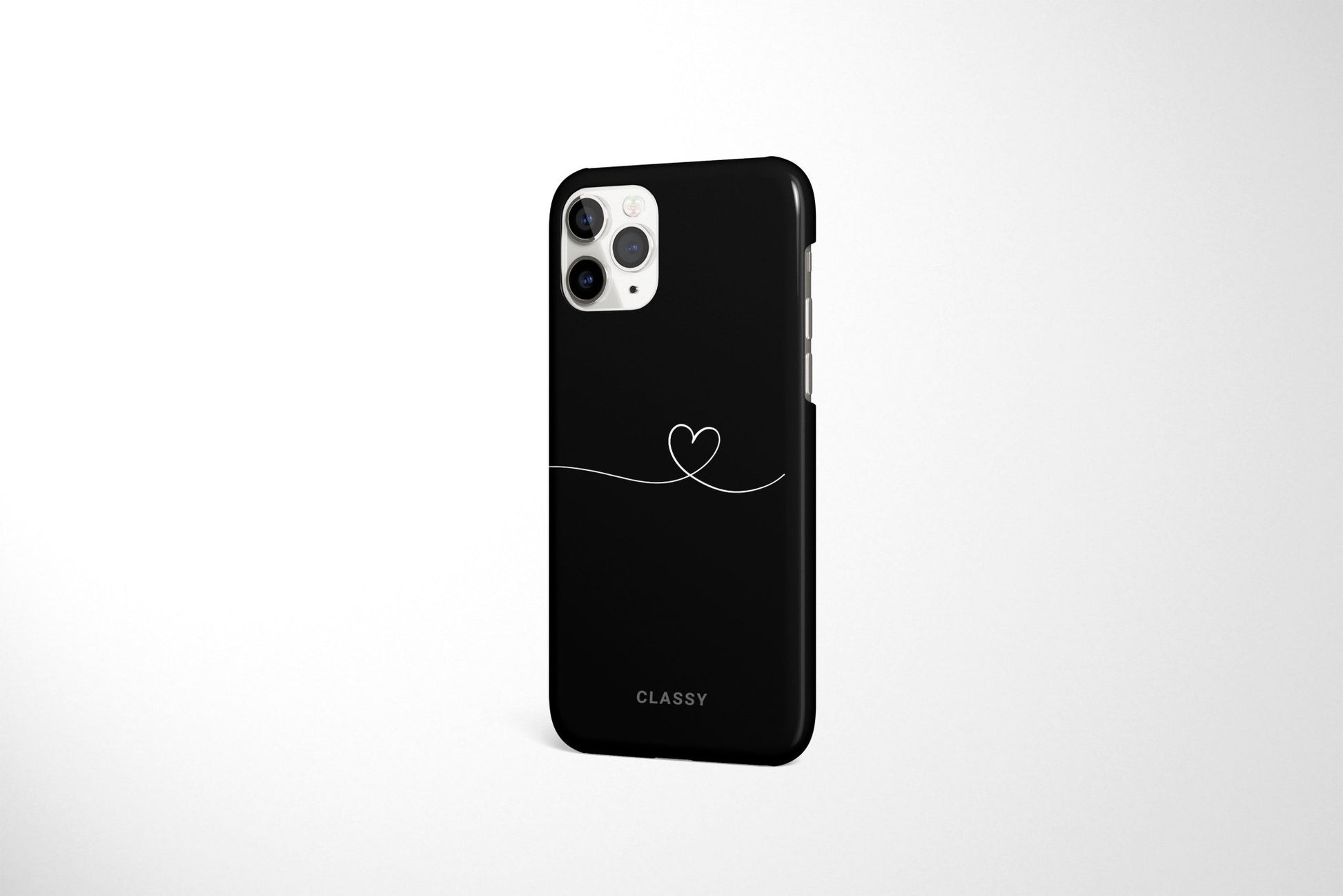 Black Couple Snap Case | Line Heart - Classy Cases - Phone Case - iPhone 12 Pro Max - Glossy -