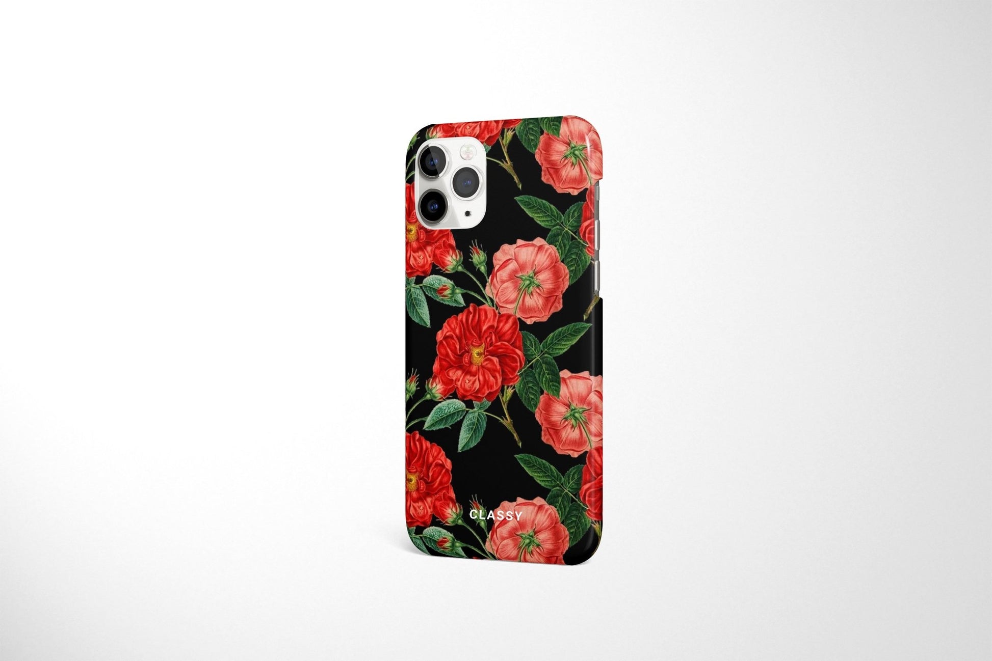 Black Flowers Snap Case - Classy Cases - Phone Case - iPhone 12 Pro Max - Glossy -