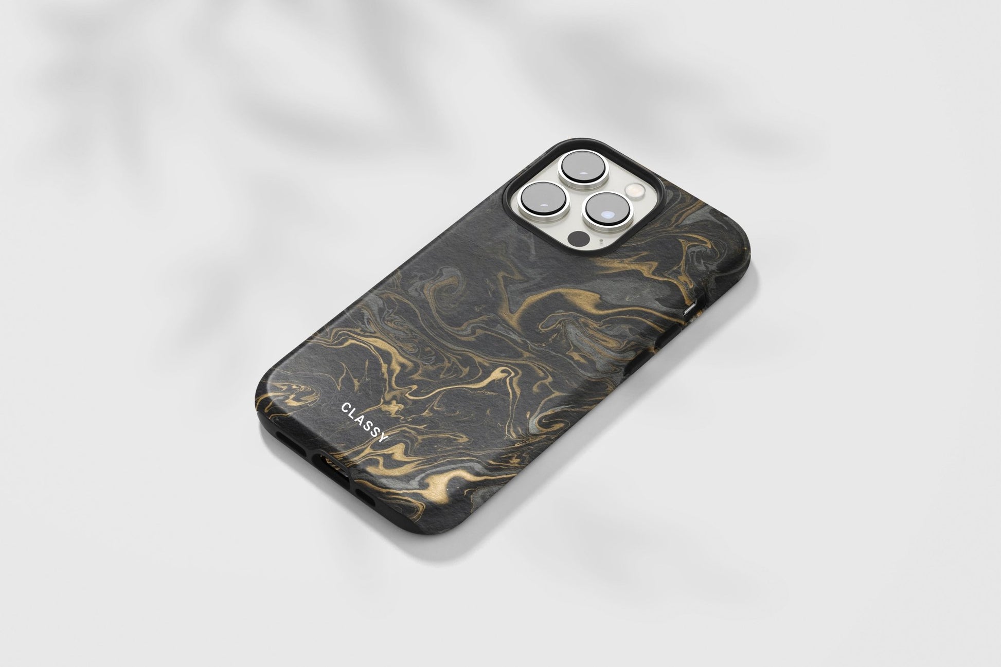 Black Gold Marble Tough Case - Classy Cases - Phone Case - iPhone 12 Pro Max - Glossy -