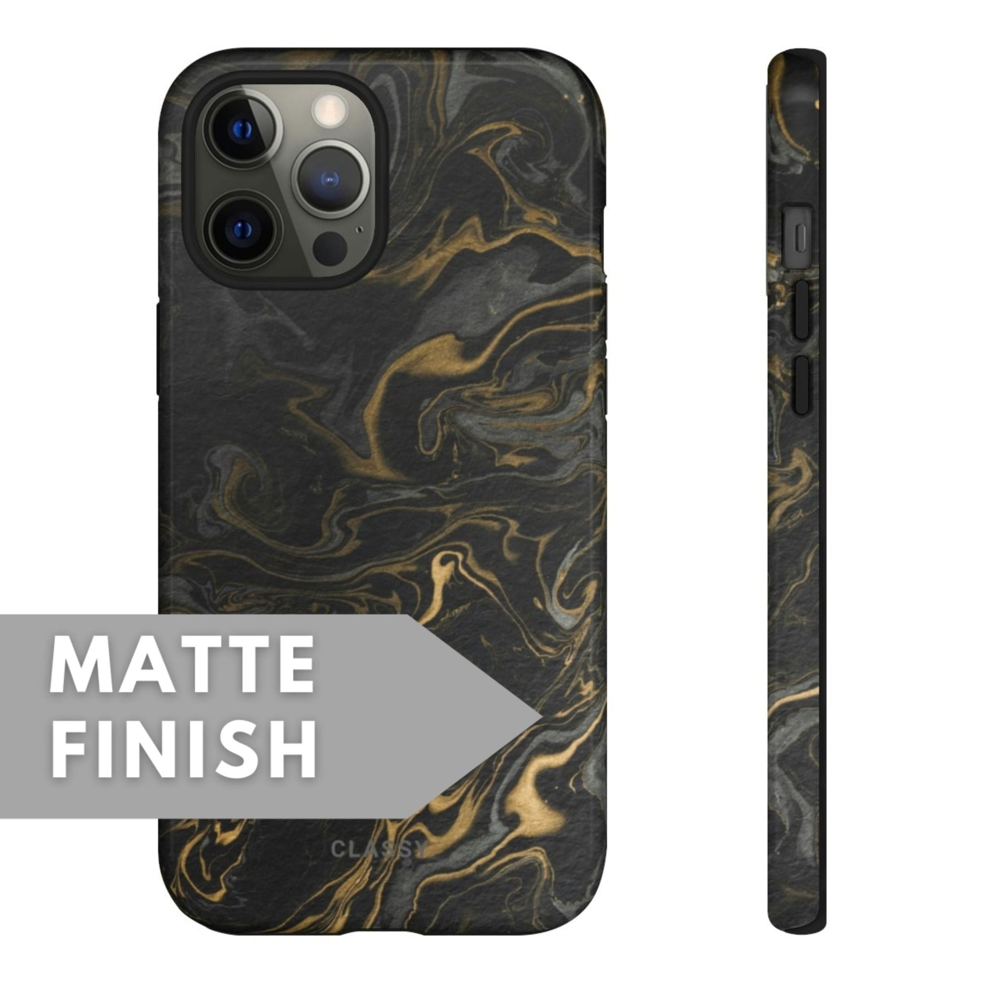 Black Gold Marble Tough Case - Classy Cases