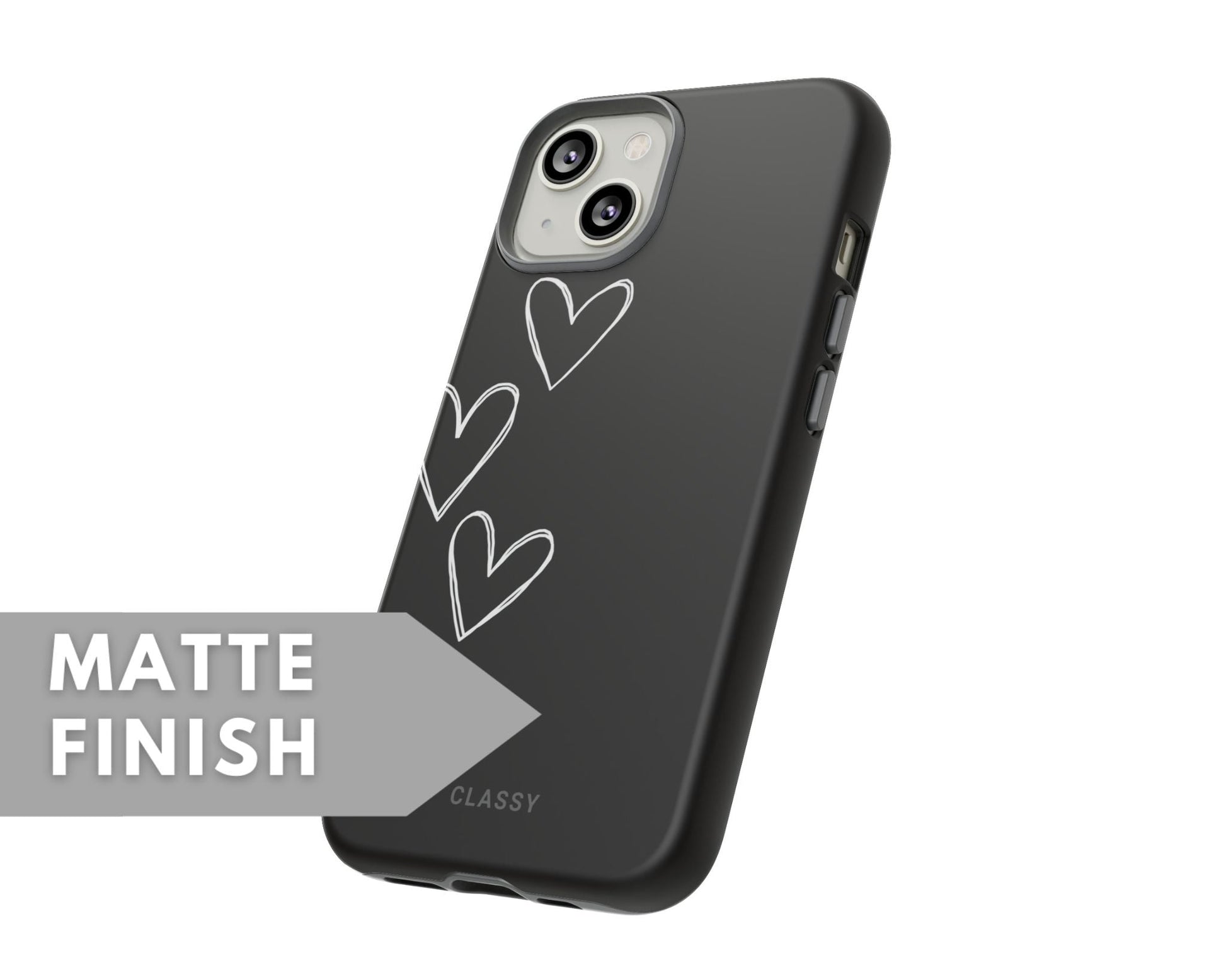 Black Hearts Couple Tough Case - Classy Cases - Phone Case - iPhone 15 - Glossy -
